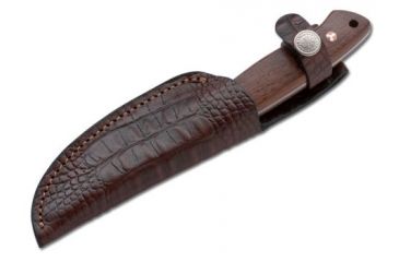 Image of Boker USA Arbolito El Trampero Fixed Blade Knife, Guyacan Wood Handle w/ Leather Sheath 02BA575G
