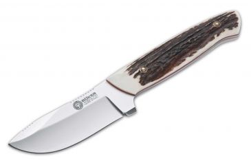 Image of Boker USA Arbolito Skinner Stag Fixed Blade Hunting and Outdoor Knife, 3 1/4in  w/ Leather Sheath 02BA338H