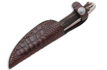 Image of Boker USA Arbolito Skinner Stag Fixed Blade Hunting and Outdoor Knife, 3 1/4in  w/ Leather Sheath 02BA338H