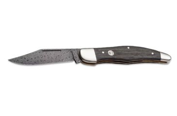 Image of Boker USA Boker 20-20 Classic Damascus Folding Pocket Knife,3.9in Damascus Steel Blade,Bog Oak Wood Brown Handle, 112021DAM