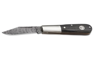 Image of Boker USA Boker Barlow Classic Damascus Folding Pocket Knife,2.6in Damascus Steel Blade,Bog Oak Wood Brown Handle, 100600DAM