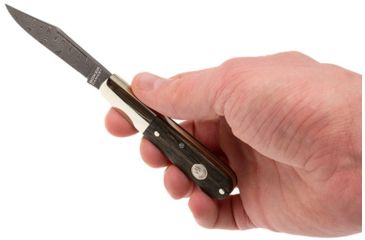 Image of Boker USA Boker Barlow Classic Damascus Folding Pocket Knife,2.6in Damascus Steel Blade,Bog Oak Wood Brown Handle, 100600DAM