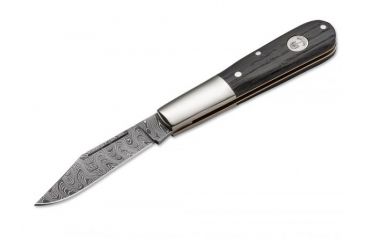 Image of Boker USA Boker Barlow Classic Damascus Folding Pocket Knife,2.6in Damascus Steel Blade,Bog Oak Wood Brown Handle 100600DAM