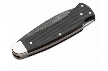 Image of Boker USA Boker Fellow Classic Damascus Folding Pocket Knife,3.3in Damascus Steel Blade,Bog Oak Wood Brown Handle 111045DAM