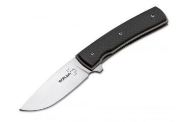 Image of Boker USA Boker Plus FR CF Folding Pocket Knife,2.8in VG-10 Steel Blade,Carbon Fibre Black Handle 01BO743