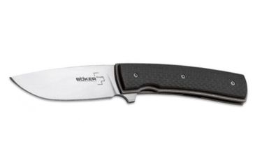 Image of Boker USA Boker Plus FR CF Folding Pocket Knife,2.8in VG-10 Steel Blade,Carbon Fibre Black Handle, 01BO743