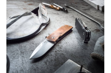 Image of Boker USA Boker Plus Shamsher Copper Pocket Knife by Darriel Caston &amp; Stan Mojzis, 1.97 in, D2, Folding Blade, Copper Handle, 01BO362