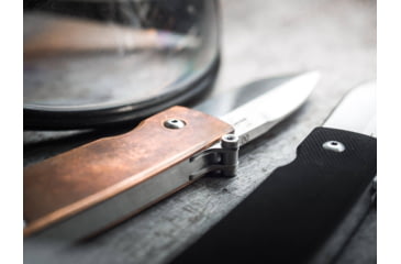 Image of Boker USA Boker Plus Shamsher Copper Pocket Knife by Darriel Caston &amp; Stan Mojzis, 1.97 in, D2, Folding Blade, Copper Handle, 01BO362