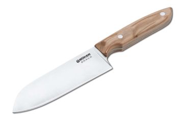 Image of Boker USA Brava Santoku Knife 6.375in,X50CrMoV15 Steel Blade,Olive Wood Handle 130484