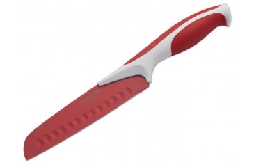 Image of Boker USA Colorcut Santoku Knife,6in CrMoV Steel Blade,Raspberry Red Handle 03CT101