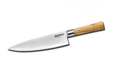 Image of Boker Solingen Damascus Olive Chefs Knife, 8.25 in, Damascus Blade, Olive Wood Handle, 130441DAM