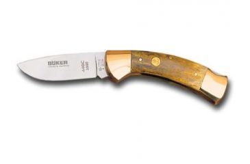 Image of Boker USA Green Bone Stockman Folding Hunting Knife w/ Leather Sheath 113000