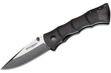 Image of Boker USA Magnum Black Bamboo Large Folding Knife,3.25in 440 Stainless Steel Blade,G10 Handle 01LL509