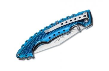 Image of Boker USA Magnum Blue Bowie Folding Knife,3.875in 440 Steel Blade,Blue Coated Steel Handle 01RY855