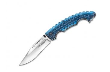 Image of Boker USA Magnum Blue Bowie Folding Knife,3.875in 440 Steel Blade,Blue Coated Steel Handle 01RY855