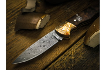 Image of Boker USA Mokume Damascus Walnut Knife, Brown, Small, 110166DAM