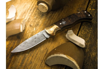 Image of Boker USA Mokume Damascus Walnut Knife, Brown, Small, 110166DAM