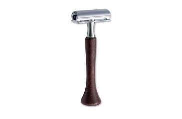 Image of Boker USA Razolution Safety Razor,Mahogany Wood Handle 04BO142