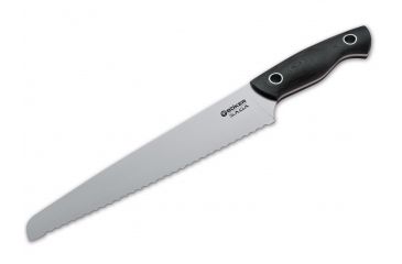 Image of Boker USA Saga Bread Knife,9.25in Satin 440C Steel Blade,Black G10 Handle 131481