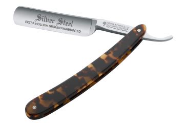 Image of Boker USA Silver Steel Straight Razor, Tortoise 140512