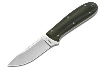 Image of Boker USA Plus Skinner Grn Micarta Fixed Blade Hunting Knife w/ Leather Sheath 02BO253