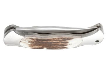 Image of Boker Stag Lock Blade Folding Knife, 3.1in, N690, Clip Point Blade, Stag, Silver Handle, 112004ST