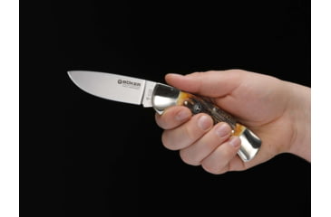 Image of Boker USA Stag Lock Blade W/Sheath Knife, Brown, Small, 114000