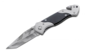 Image of Boker USA Tactical Rescue Knife, 3.3in American 440A Steel Blade, Grey, G10 Handle, Black, 01RY997-ENG