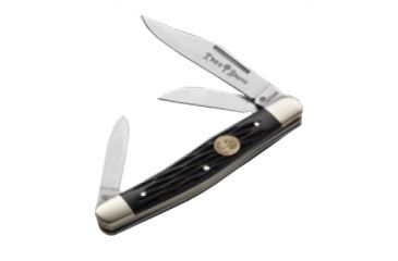 Image of Boker USA Traditional Series Medium Stockman Folding Knife,Carbon Steel Blade,3.5in Closed,Jigged Black Bone Handle,Clam Pack 110728C