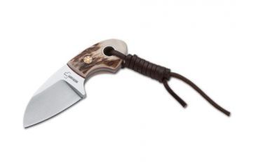 Image of Boker USA Plus Vox Gnome Stag Small Fixed Blade Knife w/ Leather Sheath and Lanyard 02BO268
