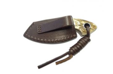 Image of Boker USA Plus Vox Gnome Stag Small Fixed Blade Knife w/ Leather Sheath and Lanyard 02BO268