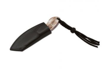 Image of Boker USA Plus Vox Rhino Stag Fixed Blade Multifunctional Knife w/ Leather Sheath and Lanyard 02BO269