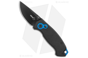 Image of Boker Vox Kompakt CA Legal Automatic Folding Knife, 1.875in, D2, Drop Point Blade, Aluminum Black/Blue Handle, Black/Black/Blue, 5.25in, BHQ-95711