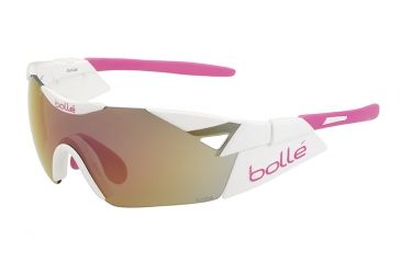 Image of Bolle 6th Sense S Single Vision Prescription Sunglasses, Shiny White / Pink Frame 11913SV