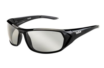 Image of Bolle Blacktail Sunglasses,Shiny Black/Black Frame,Modulator Polarized Gray OLEO AF Rectangle Lens 12085