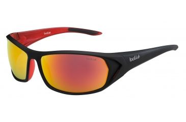 Image of Bolle Blacktail Sunglasses, Shiny Anthracite/Red Frame, TNS Fire Lens, 12029
