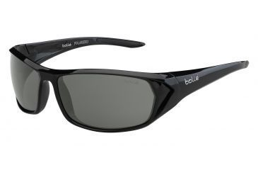 Image of Bolle Blacktail Sunglasses, Shiny Black/Black Frame, Polarized TNS Oleo AF Lens, 12028