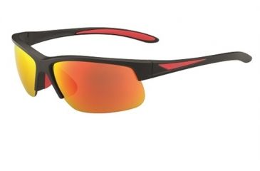 Image of Bolle Breaker Progressive Prescription Sunglasses, Matte Black/Red Frame, 12108PR