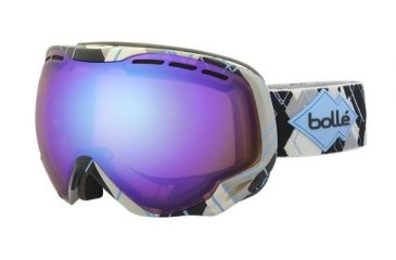 Image of Bolle Emperor Ski/Snowboard Goggles,Grey and Blue Argyle Frame,Aurora Lens 21304
