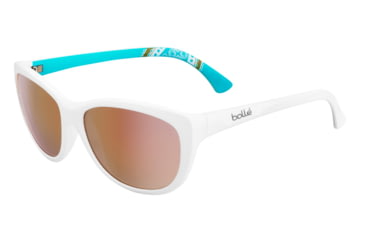 Image of Bolle Greta Sunglasses - Women's, Shiny White Frame, Rose Gold Lens, 11953