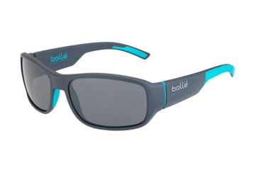 Image of Bolle Heron Single Vision Prescription Sunglasses, Matte Grey / Petrol Frame, 12381SV