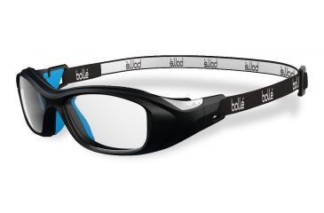 Image of Bolle Swag Sport Protective Single Vision Prescription Safety Glasses,Rectangular,Black and Blue Frame 11886SV
