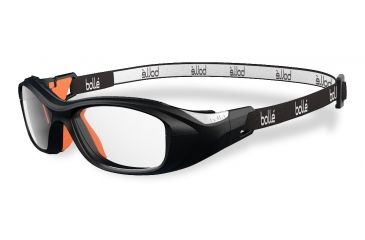 Image of Bolle Swag Sport Protective Single Vision Prescription Safety Glasses,Rectangular,Black and Orange Frame 11996SV