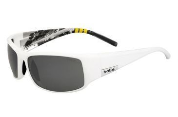 Image of Bolle King Sunglasses, Shiny White Mountain Frame, TNS Gun Lens, 11958