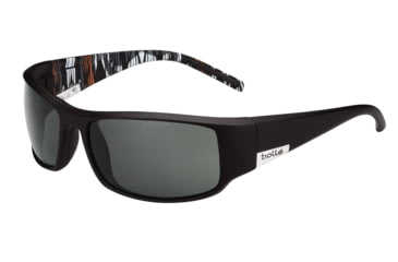 Image of Bolle King Sunglasses, Matte Black/Orange Zebra, Polarized TNS Oleo AF Lens, 11785