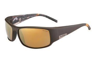 Image of Bolle King Sunglasses, Matte Brown Sea Frame, Polarized Inland Gold Oleo AR Lens, 12120