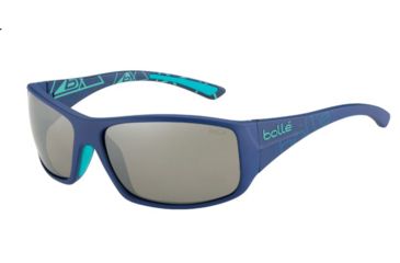 Image of Bolle Kingsnake Sunglasses, Matte Blue Frame, Polarized, TNS Gun oleo AF, 12122