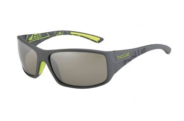 Image of Bolle Kingsnake Sunglasses, Matte Smoke/Green Frame, TNS Gun Rectangle Lens, 12121