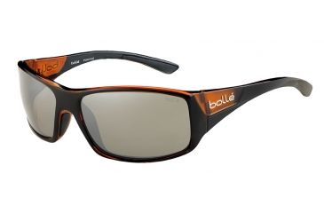 Image of Bolle Kingsnake Sunglasses, Shiny Black/Matte brown Frame, TLB Dark Rectangle Lens, 12123