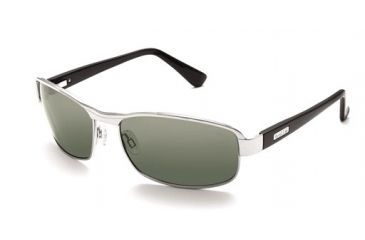 Image of Bolle Malcolm Sunglasses, Shiny Silver Frame, Polarized Axis Lens, 11398